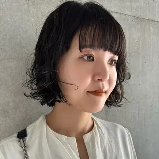 ショート パーマ ボブ/レイヤー/ニュ アンスパーマ/小夏のヘアスタイル