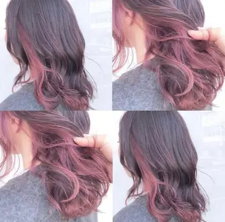 ミディアム カラー ウルフカット ハッシュカット/七海のヘアスタイル