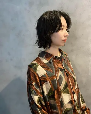 ショート パーマ 茉樹@pullnoc /新宿/ボブ/モードのヘアスタイル