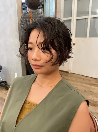 ショート パーマ 🍁ボブパーマ.レイ ヤーボブ🍁陸来のヘアスタイル