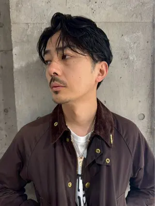 ミディアム パーマ 丹 海空斗のヘアスタイル