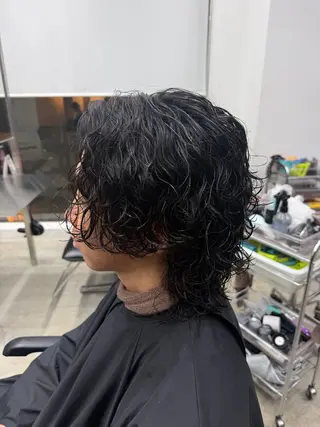 ミディアム パーマ メンズ fifth天神 パーマ特化/石橋航海のヘアスタイル