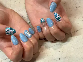 ネイル 韓国/ワンホン/長さ 出しつけ放題🎀のネイルデザイン