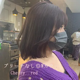 ミディアム カラー レイヤーカット/ 巻ける縮毛矯正のヘアスタイル