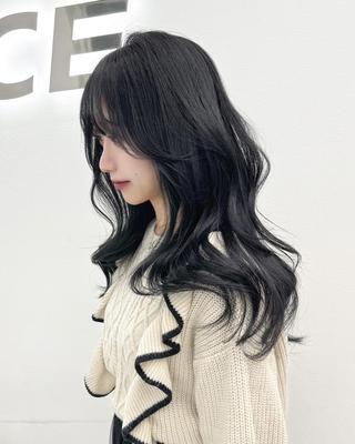 カラー 韓国🐈⬛暗髪🤍 艶カラー/CANDYのヘアスタイル
