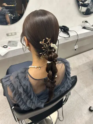 ロング ヘアアレンジ 🎀HARU/ボブ/ セット/赤み消し🫧のヘアスタイル