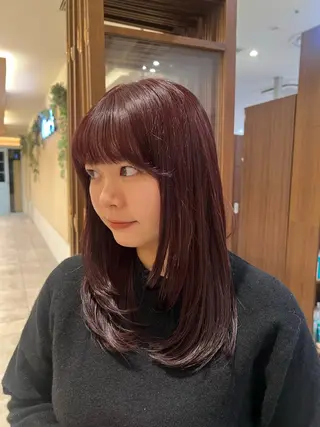 セミロング AI /暖色カラー /ゆるふわstyleのヘアスタイル