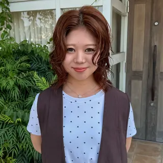 ミディアム パーマ パーマモデル募集中 渥美翔人のヘアスタイル