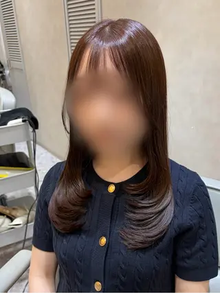 セミロング カラー Ayano🎀似 合わせ×透明感🎀のヘアスタイル