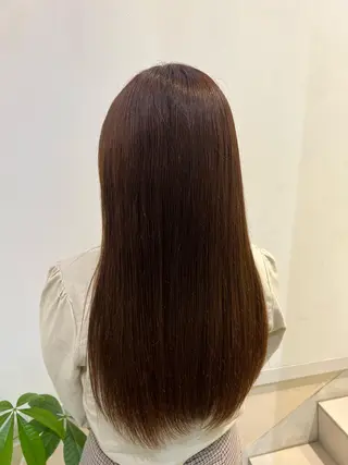 ロング カラー ブリーチしない暖色 カラー🥀杉 優菜のヘアスタイル