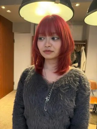 ミディアム カラー ブリーチカラー特化 梅田中崎町/あかりのヘアスタイル