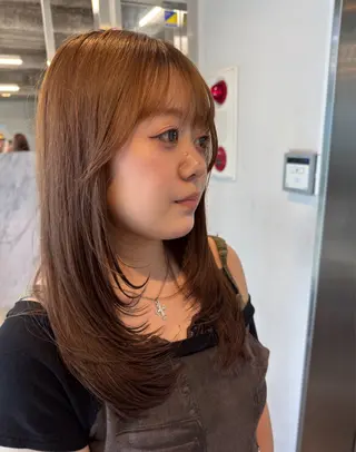 セミロング 【顔まわりレイヤー/ 髪質改善/今崎太河】のヘアスタイル