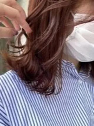 ミディアム 髪質改善カラー透明感 ダブルカラー幕田のヘアスタイル