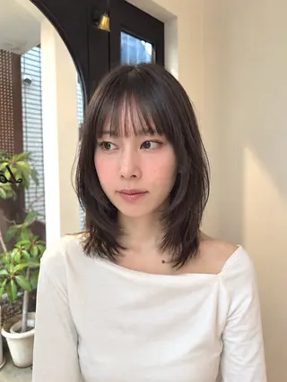 セミロング カラー ヤスマルユイカ 髪質改善/透明カラーのヘアスタイル