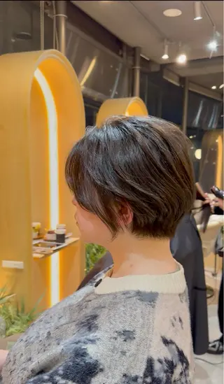 ショート カラー 撮影モデル募集【くび れショートボブ】馨のヘアスタイル