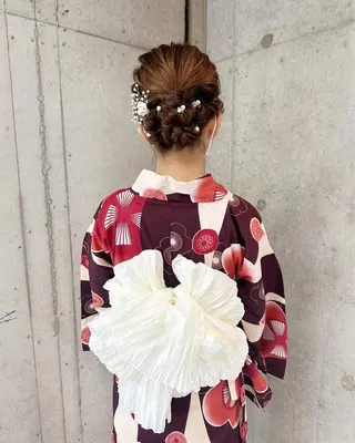 セミロング ヘアアレンジ はやしほのか| マンツーマン美容師のヘアスタイル