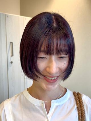 ショート カラー 𝘀𝗮𝗲 ⑅*/ 艶髪/ショートボブのヘアスタイル