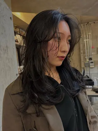 ロング カラー パーマ YOKO/パーマ レイヤーカットのヘアスタイル