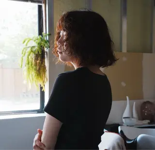 ミディアム パーマ kawahara cocoroのヘアスタイル