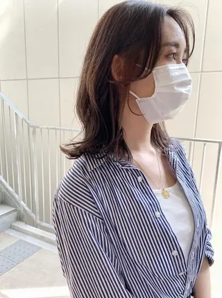 ミディアム カラー 樫原裕二/似合わせ カット/透明感カラーのヘアスタイル