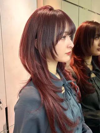 ロング 大宮🤍縮毛矯正 レイヤー🪽なるのヘアスタイル
