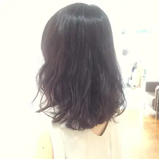ミディアム セミロング ロング パーマ 大平 美沙のヘアスタイル