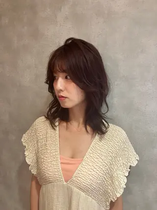 セミロング カットモデル無料 / 豊中  カナのヘアスタイル