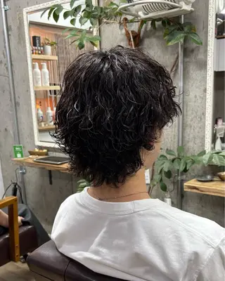 ミディアム パーマ メンズ メンズパーマ /マッシュ/ヨシダのヘアスタイル