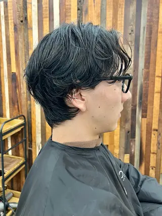 ショート パーマ メンズ 再現性毛流れパーマ メンズヘア木村陸弥のヘアスタイル