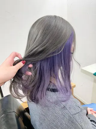 ミディアム カラー 青木 優歩のヘアスタイル