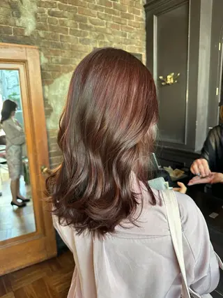 セミロング カラー 韓国レイヤー✨ yasuko銀座のヘアスタイル