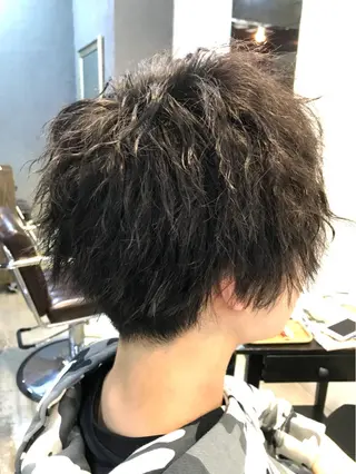 ミディアム パーマ メンズ メンズカットパーマ 似合わせカット 小林のヘアスタイル