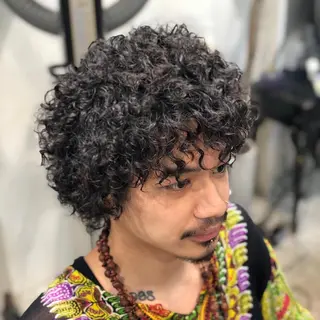 ショート パーマ メンズ 中元 淳のヘアスタイル