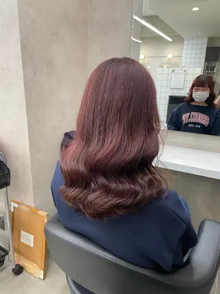 ミディアム カラー パーマ ヘアアレンジ メンズ キッズ ネイル マツエク・マツパ アイブロウ 🦋縮毛/韓国レイヤ ー/透明感カラー🦋のヘアスタイル