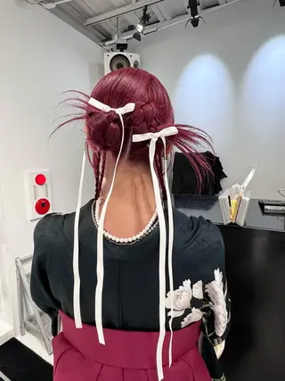 ロング カラー ヘアアレンジ 艶ハイトーン/ヘア アレンジAYAKAのヘアスタイル