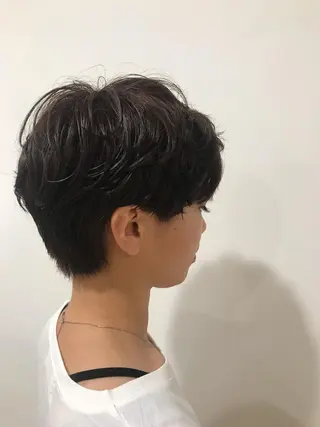 ショート カラー パーマ 暖色カラー🍊 ボブ🌿顔周りcutのヘアスタイル