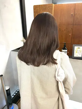 セミロング カラー ena/ブリーチなし 透明感・レイヤー🎀のヘアスタイル