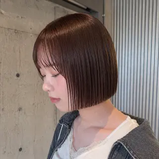 ミディアム カラー ヘアアレンジ 垢抜けボブ×透明 感カラーリクト💥のヘアスタイル