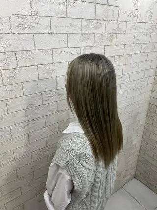ロング カラー グレージュ達人/赤み 消し/ブリーチ/岩崎のヘアスタイル
