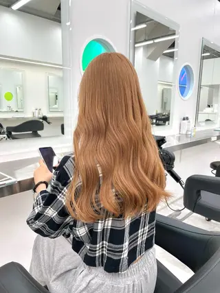 ロング カラー ヘアアレンジ 縮毛矯正/髪質改善/ ブリーチ毛/木元渓太のヘアスタイル
