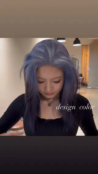 セミロング カラー 💜ハイトーン💛 マジカルかいちゃんのヘアスタイル