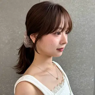 セミロング カラー 韓国レイヤー🇰🇷 /縮毛矯正💎/月音のヘアスタイル