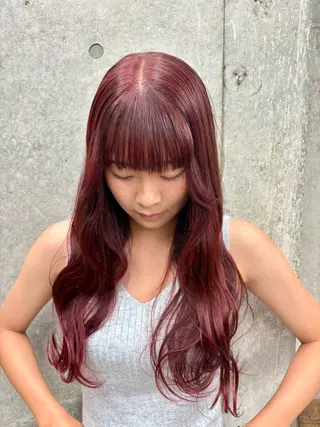 ロング カラー 梅雨対策すぐ巻ける ☔️縮毛矯正勝倉　麗のヘアスタイル