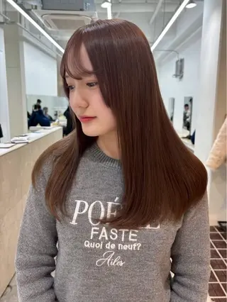 セミロング メンズ 艶ブリーチなしカラー 🐹🤍ナナカのヘアスタイル