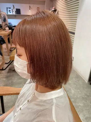 ミディアム カラー 切りっぱなしボブ/ 三瀬翔のヘアスタイル