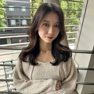 セミロング 🫧似合わせ×透明感 ケアカラー清野🫧のヘアスタイル