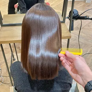 セミロング パーマ 髪質改善特化 谷口祐綺のヘアスタイル