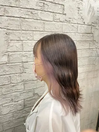セミロング 🎀韓国系ハイトーン カラーYoko🎀のヘアスタイル