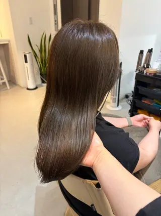セミロング ✨色持ちの良い艶 カラー✨蟹江真世のヘアスタイル