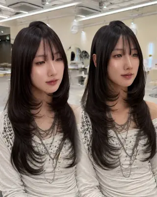 ロング hiyori🎀 韓国レイヤーのヘアスタイル